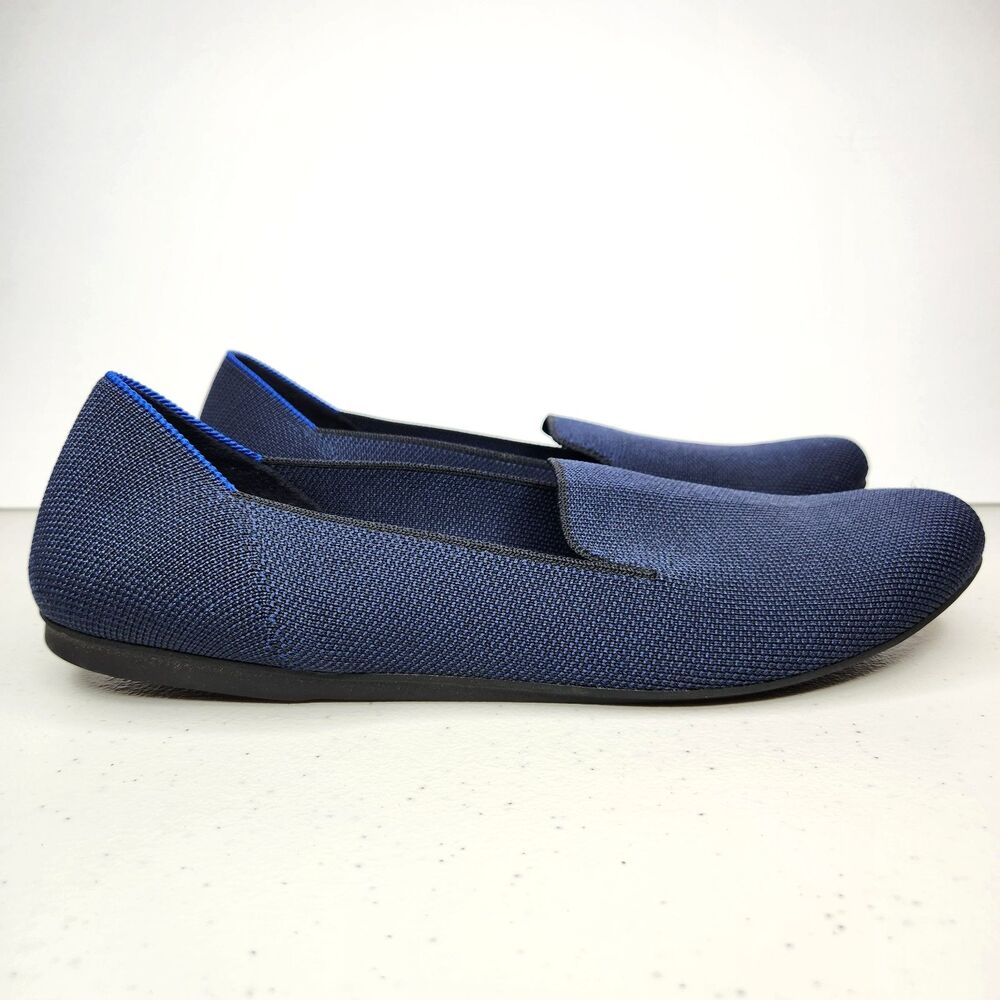 Rothy’s Women's The Loafer Knit Flats Slip On Shoes, Navy Blue Size 10.5
